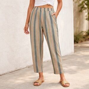 Angel jeans 100% cotton gauze striped wide leg pants Beachy boho 1X